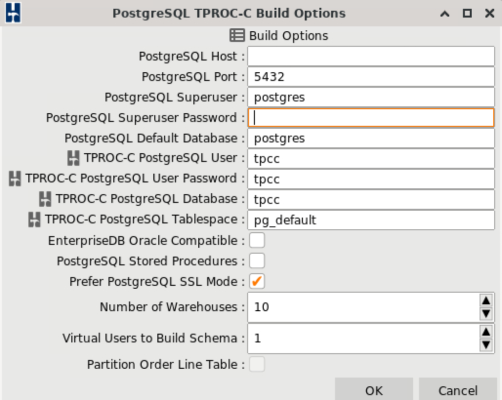 PostgreSQL HammerDB Setup